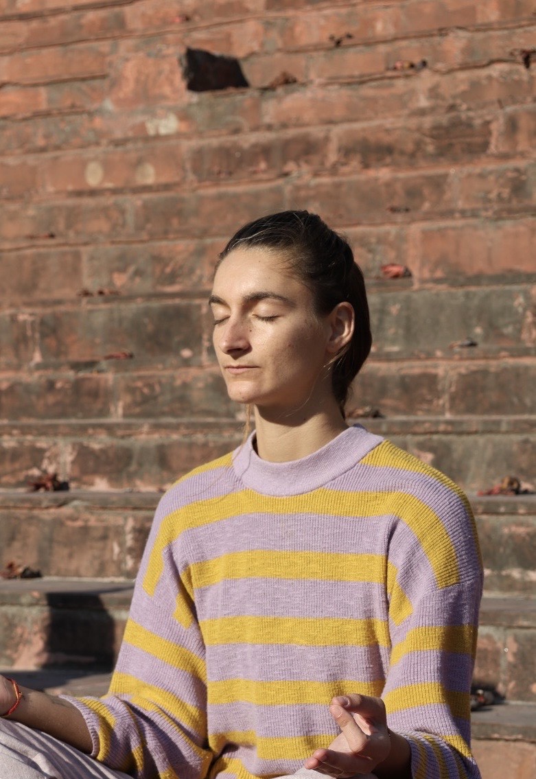 Yoga teacher in studio in paralimni